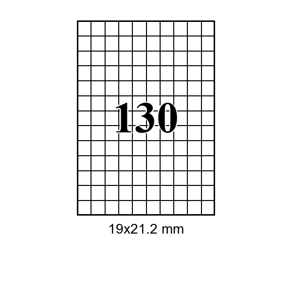 Cumpăra 130 pe foaie · 19×21,2 mm in Chișinau la Etichete.eu