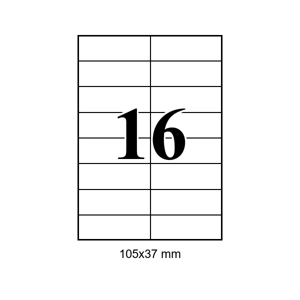 Cumpăra 16 pe foaie · 105×37 mm in Chișinau la Etichete.eu