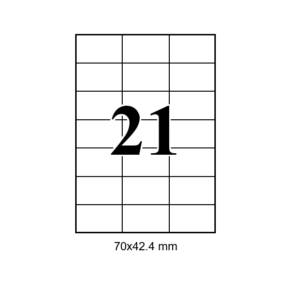 Cumpăra 21 pe foaie · 70×42,4 mm in Chișinau la Etichete.eu