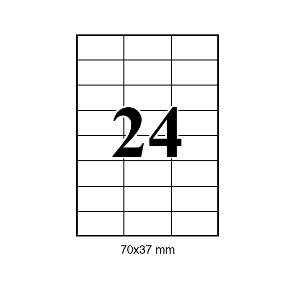 Cumpăra 24 pe foaie · 70×37 mm in Chișinau la Etichete.eu