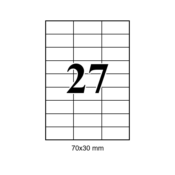 Cumpăra 27 pe foaie · 70×30 mm in Chișinau la Etichete.eu
