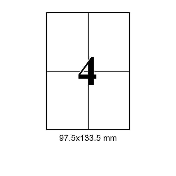 Cumpăra 4 pe foaie · 97,5×133,5 mm in Chișinau la Etichete.eu
