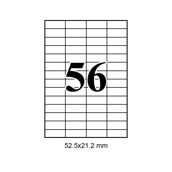 Cumpăra 56 pe foaie · 52,5×21,2 mm in Chișinau la Etichete.eu