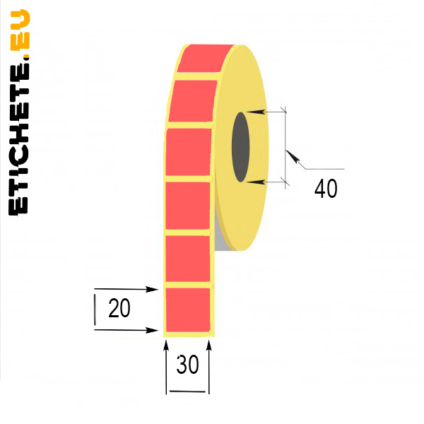 Buy Thermal labels 30x20mm Red only at Etichete.eu labels store