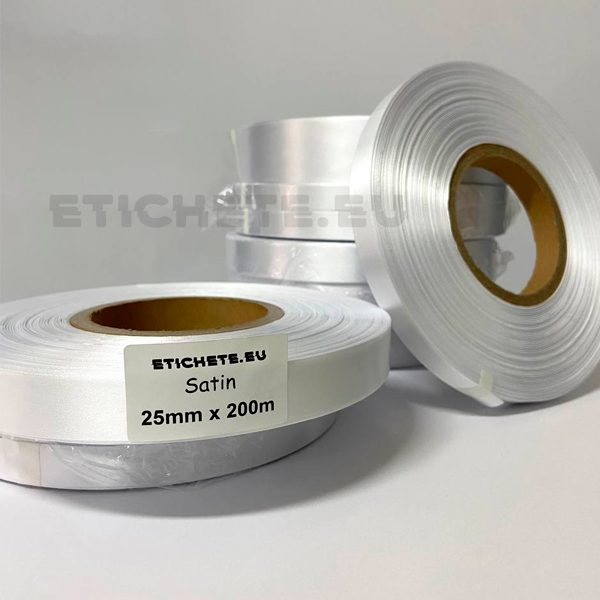 Buy Satin white 25mm x 200m only at Etichete.eu labels store