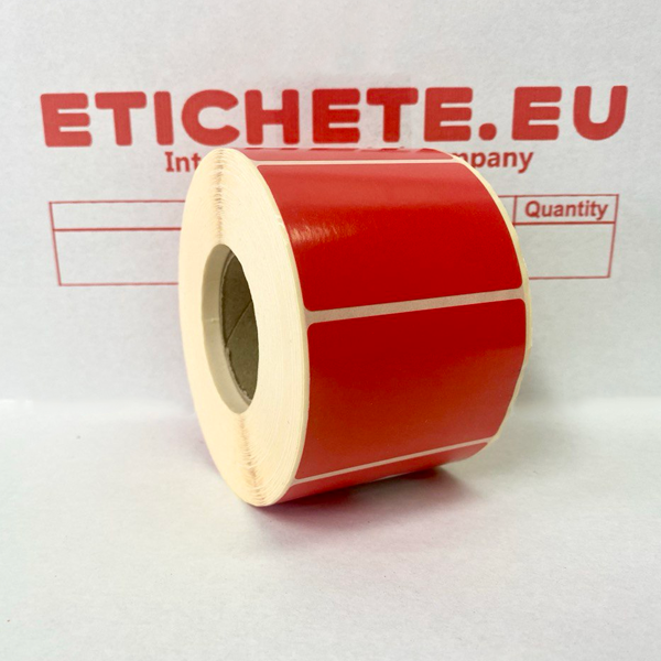 Cumpăra Eticheta termo 50x30mm Roșu in Chișinau la Etichete.eu