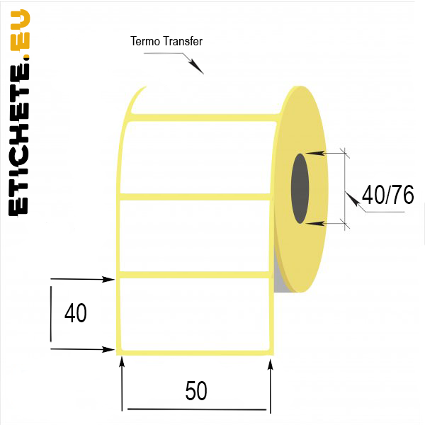 Cumpăra Eticheta termo transfer 50mm x 40mm in Chișinau la Etichete.eu