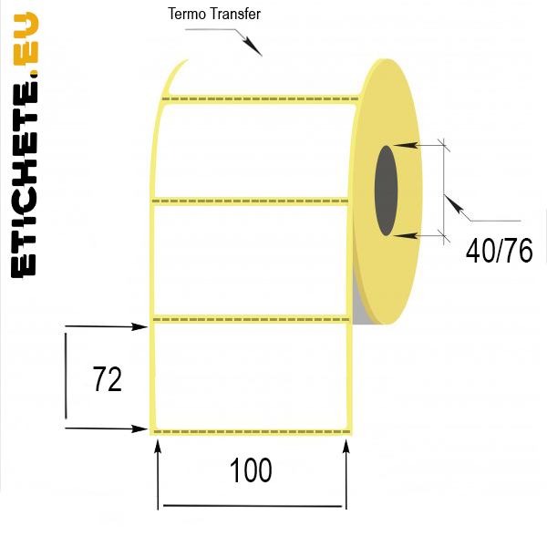 Buy Thermal Transfer labels 100x72mm only at Etichete.eu labels store