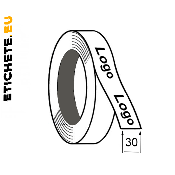 Buy Printing at white satin 30mm with black color only at Etichete.eu labels store