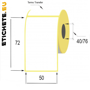 Buy Thermal Transfer labels 50x72mm only at Etichete.eu labels store