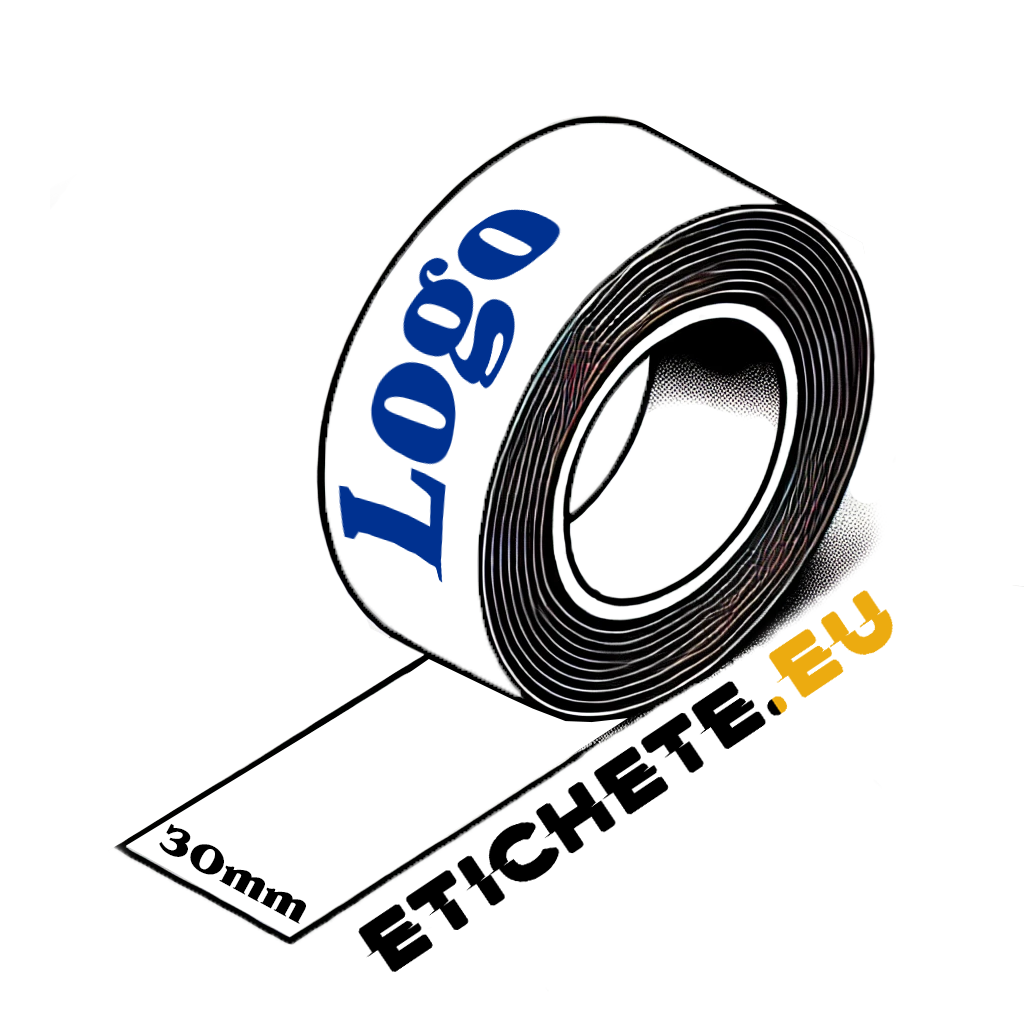 Buy Printing at white satin 30mm with blue color only at Etichete.eu labels store