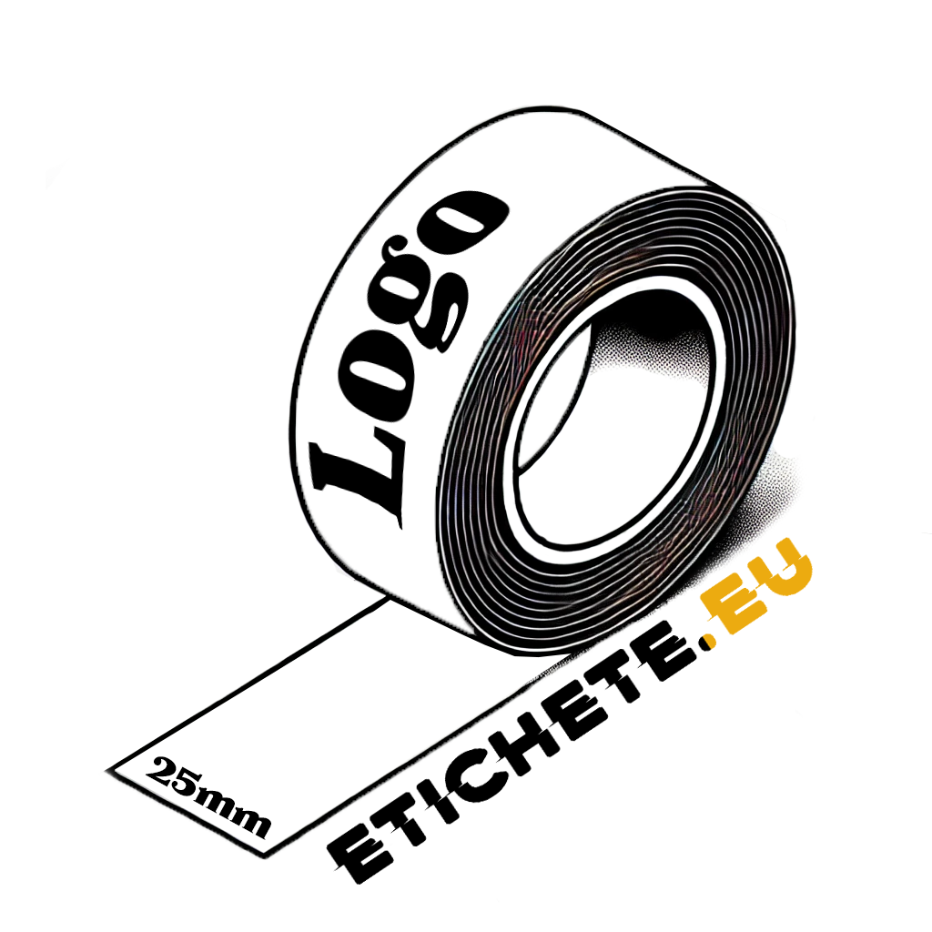 Buy Printing at white satin 25mm with white color only at Etichete.eu labels store