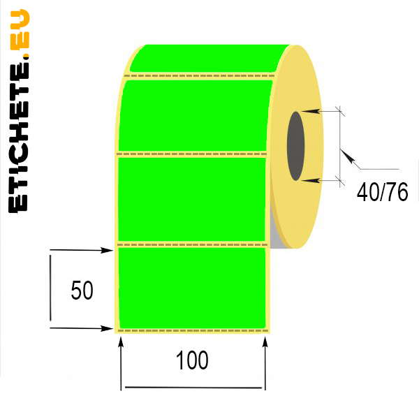 Buy Thermal transfer labels 100x50mm Green only at Etichete.eu labels store