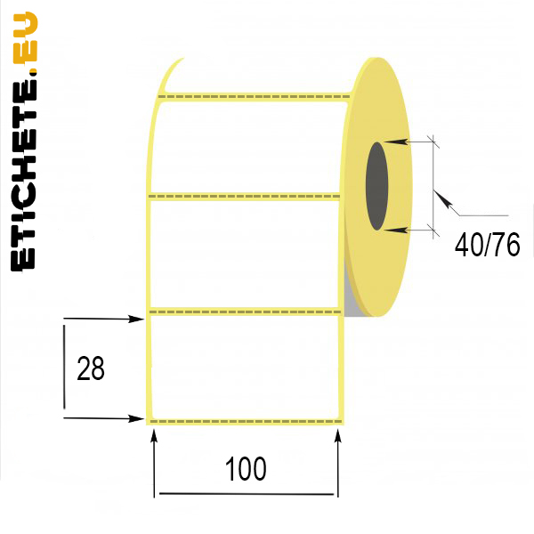 Buy Thermal labels 100x28mm only at Etichete.eu labels store