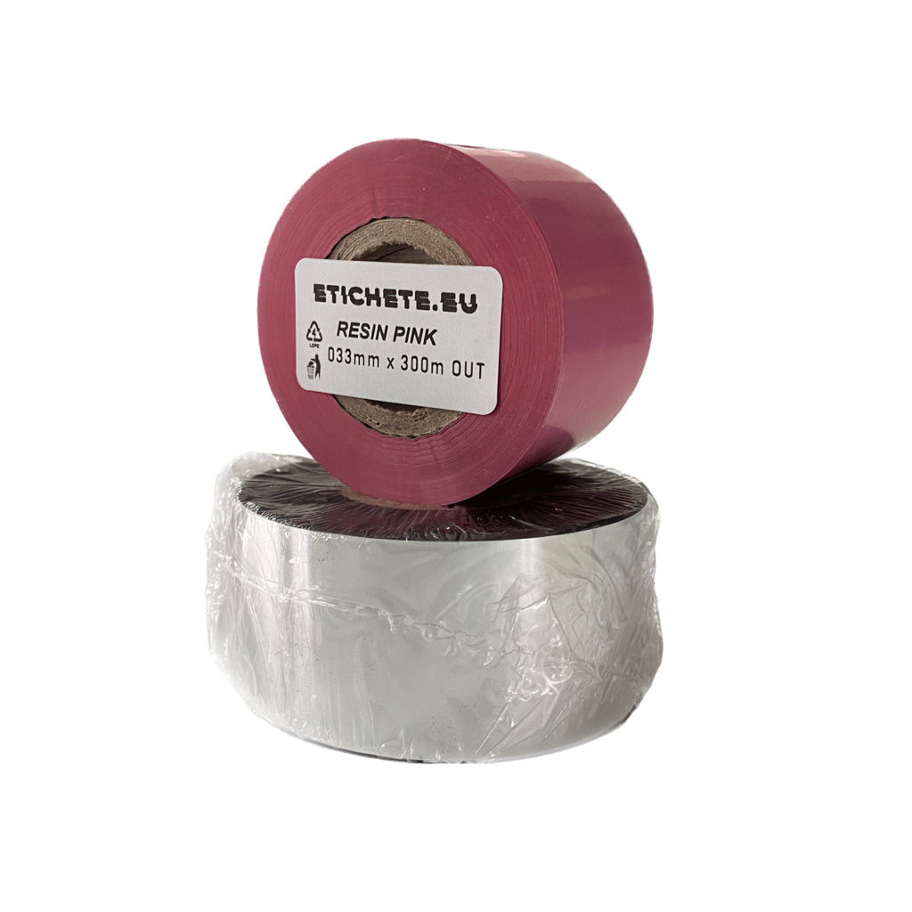Cumpara Ribbon Resin roz 33x300 pentru imprimarea termica din Moldova, calitate superioara garantata pentru imprimarea precisa si durabila Etichete.eu