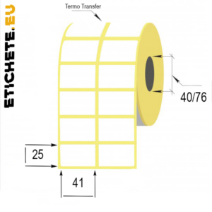 Etichetă termo transfer pentru barcode 41x25mm | Etichete.eu