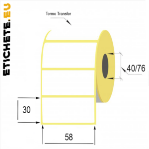 Etichetă termotransfer pentru instrumente industriale 58x30 - Etichetă autoadezivă termotransfer pentru identificarea și marcarea instrumentelor industriale 58x30mm | Etichete.eu
